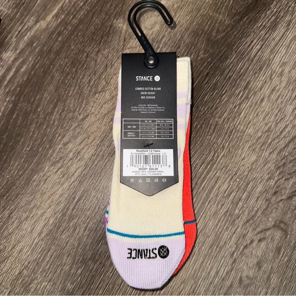 🆕 Stance Toddler Crew Socks 3 Pack Casual Mid Cushion Cotton Blend 1–2Y
